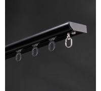 Binario per tenda da soffitto in alluminio nero ultra sottile per soggiorno/camera da letto, 4,4 m, design moderno binarie, facile installazione, durevole ed elegante soluzione per la decorazione