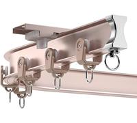 Binario per tenda da soffitto in alluminio resistente, flessibile, pieghevole, kit per doccia e camper, finestra a golfo, 10 m, finitura oro rosa