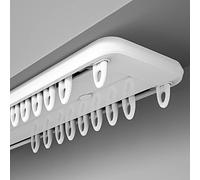 Binario per tenda da soffitto in lega di alluminio bianco, sistema a doppio binario silenzioso, asta galleggiante per finestra, per soggiorno, camera da letto, bagno, lunghezza regolabile 1 5 m (2,5 m