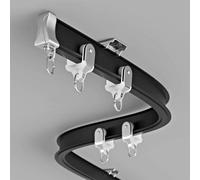 Binario per Tenda da Soffitto, Montaggio A Soffitto O A Parete Binario Curvo per Tende per Soggiorno, Camera da Letto, Ospedale(Black,16.4FT/500CM)