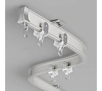 Binario per Tenda da Soffitto, Montaggio A Soffitto O A Parete Binario Curvo per Tende per Soggiorno, Camera da Letto, Ospedale(White,12.5FT/380CM)