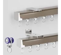 Binario Per Tenda Da Soffitto Silenzioso,Bastone Tende a Soffitto o Parete,Bastone Silenzio Tenda Scorrevole,per soggiorno,bagno,camera da letto,divisorio(Champagne,5.7M/18.7FT)