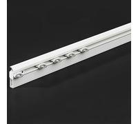 Binario per tenda da soffitto ultra sottile, installazione invisibile, 2,1 m, singola guida in alluminio per divisorio e finestra doccia, design elegante bianco