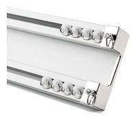 Binario per Tenda Doppio Deluxe da 2,1 m - Binario per Montaggio a soffitto per divisori per Ambienti, Sistema di aste Regolabili Bianche, Ideale per l'arredamento e Il Design d'interni.