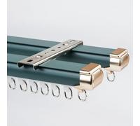 Binario per tenda doppio resistente da 1 a 6 m, in alluminio, per montaggio a soffitto o a parete, ideale per divisori, colore blu, dimensioni: 2,4 m (2 x 1,2 m)