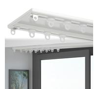 Binario per tenda doppio silenzioso, ultra sottile, resistente, in lega di alluminio, per ridurre il rumore, per soggiorno, camera da letto e divisorio (3,5 m)
