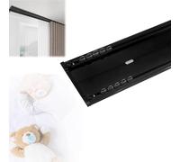 Binario per tenda doppio ultra sottile - 6 mm per montaggio a soffitto, asta in metallo resistente per finestre a bovindo e balconi, funzionamento muto, regolabile 1,2 m, accessori neri inclusi