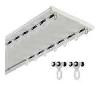 Binario per tenda doppio ultra sottile, a 2 strati, resistente, per divisori, ideale per camere da letto, soggiorni, hotel e ospedali, colore: bianco/champagne, 6,2 m