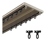 Binario per tenda doppio ultra sottile e resistente, 4,3 m, colore: champagne/oro, perfetto per divisori in camere da letto, soggiorni, hotel e ospedali