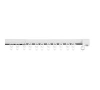 Binario per tenda estensibile di facile installazione a soffitto, binari regolabili con terminali in metallo, resistenti e durevoli, guide decorative CINTACOR STOR Planet bianco 70-120 cm