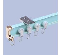 Binario per tenda flessibile a 1 via, in alluminio, silenzioso, con rulli, montaggio a soffitto/parete, ideale per divisorio, soggiorno, camera da letto, verde, 5,5 m