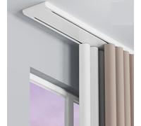 Binario per tenda flessibile in alluminio, divisorio con sistema di pulegge silenzioso facile da installare, ideale per baia e padiglioni per camera da letto (bianco, 1,5 m)