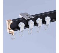 Binario per tenda flessibile in alluminio, silenzioso, con rulli, montaggio a soffitto/parete, per divisorio, soggiorno, camera da letto, nero, 5,8 m