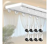 Binario per tenda in alluminio, 2,6 m-4,2 m, sistema di montaggio a soffitto con rulli silenziosi e viti, ideale per la decorazione della camera da letto e del soggiorno (bianco, 3,5 m / 11.5ft)