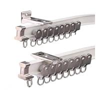 Binario Per Tenda In Alluminio, Binario a Soffitto Flessibile per Installazione in Stanze, Camper e Tende da Doccia, Divisorio Privacy, Kit di Montaggio Incluso(Top-mounted,1m(3.3ft))