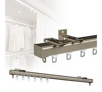 Binario per tenda in alluminio con rulli silenziosi, 50-600 cm, divisorio regolabile per soffitto/parete/porta a 1 via, finitura D, lunghezza 180 cm