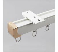 Binario per tenda in alluminio da 1,5 m, resistente, per parete/soffitto, ideale per divisori, finitura bianca, sistema di aste per tende regolabili da 1 a 5 m