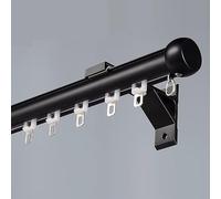 Binario per tenda in alluminio nero con staffa e rullo, asta scorrevole silenziosa, per tende da 500 cm, facile installazione, perfetto per decorare la casa