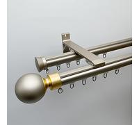 Binario per tenda leggero in lega di alluminio, 4 m, per montaggio a soffitto/parete, per un movimento fluido della tenda, colore grigio, ideale per eleganti decorazioni per la casa