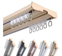 Binario per tenda personalizzabile, 60 ~ 680 cm, regolabile, a 2 strati, in alluminio, per balconi, uso familiare e alberghiero (oro, 6,5 m)