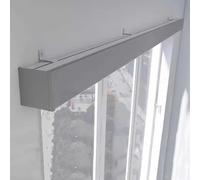 Binario per tenda regolabile da 0,9 a 7 m, aste mantovane in metallo per la privacy del bagno e dell'appartamento, set di aste per tende da finestra a baia, colore grigio, 200 cm, facile da installare