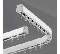 Binario per tenda regolabile, flessibile, 70600 cm, in alluminio, pieghevole, divisorio per tende, ideale per la finestra della camera da letto e la separazione degli spazi (bianco, 90 cm)