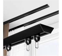 Binario per tenda resistente per finestre a bovindo, regolabile, montaggio a soffitto, asta in metallo, nero, 11 m, ideale per divisorio, si adatta a tutti i tipi di tende.