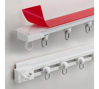 Binario Per Tenda Scorrevole Autoadesivo Da Parete - Senza Trapano, Viti O Attrezzi - Nessun Danno - 40-600 CM - Binari Per Tende Da Soffitto Ultrasottili(Wall-White,170cm/2 * 85cm)