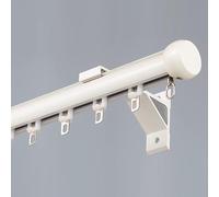 Binario per tenda scorrevole silenzioso con supporto e rullo, in alluminio, asta divisoria da parete, 150 cm, colore bianco, perfetto per la decorazione di casa e ufficio