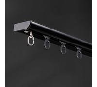 Binario per tenda sottile nero facile da installare in alluminio montaggio a soffitto divisorio per soggiorno/camera da letto 4,4 m di lunghezza design moderno ideale per l'arredamento della casa