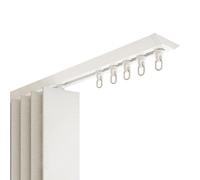 Binario per tenda ultra sottile a forma di V, asta singola da 160 cm, per soggiorno o camera da letto, elegante binario per soffitto bianco, soluzione leggera e resistente per il trattamento delle