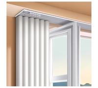 Binario per tenda ultra sottile da 6 mm per montaggio a soffitto, asta in alluminio DoubleTrack, 240 cm, ideale per uffici, casa, divisori, design bianco a 2 strati