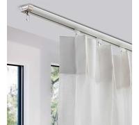 Binario per tenda ultra sottile da soffitto o parete, 3,7 m, divisorio e asta per tende per la privacy, per soggiorno e camera da letto, colore bianco, facile da installare e progettare