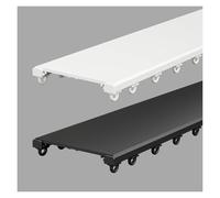 Binario per tenda ultra sottile in lega di alluminio, 240 cm, montaggio a soffitto, doppia guida per uso domestico e commerciale, design nero congiunto perfetto per tende e tende