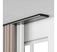 Binario Per Tende A Doppia Fila, Binario Per Tenda Da Soffitto Silenzioso, Binario Per Tende Nascosto Impieghi Gravosi, Binario Per Soffitto Adatto Per Soggiorno E Bagno(Nero,580cm)