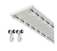 Binario per Tende A Doppia Fila Binario Tende di Lusso Alluminio Lega Silenzio Binario per Tende A Soffitto Scorrevoli, per Stanze Divisore, Home Decor, Camere da Letto(Bianco,3.30m(10.8ft))