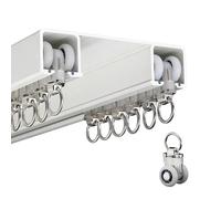 Binario per tende a doppia fila, Montaggio a soffitto Sistema a doppio binario per tende per tende, per camera da letto/soggiorno/finestra/hotel Divisori per ambienti, Facile da installare(White,4m(13