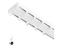 Binario per Tende a Doppia Silenzioso e Resistente, Binario per Tende a Soffitto Doppio, Sistemi di Scorrevole Alluminio Adatto per Camera da Letto Soggiorno Divisore(Bianca,2.30m(7.5ft))