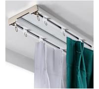 Binario per tende a doppio binario in alluminio dorato per finestre a golfo, binario per tende da soffitto, divisorio per stanze, 1,8 m (2 x 0,9 m), soluzione versatile per il trattamento delle