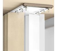 Binario per tende a doppio binario per montaggio a soffitto o parete, resistente, per soggiorno, camera da letto, ospedale, facile da installare (bianco, 1,1 m)
