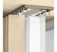 Binario per tende a doppio binario per montaggio a soffitto o parete, resistente, per soggiorno, camera da letto, ospedale, facile da installare (champagne, 5,7 m)