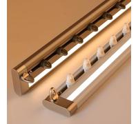 Binario Per Tende A LED Con Luci Regolabili, Set Di Binari Per Tende In Alluminio Silenzioso,1.0/1.5/2.0/2.5/3.0/3.5/4.0/4.5/5.0M Traccia A Soffitto Per Tende,divisorie Del(Size:2.0M,Color:Champagne)