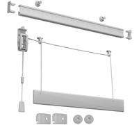 Binario per Tende a Pacchetto su Misura - Sistema Vetrage per Infisso e Soffitto - Attacco: Parete, Calate: 3, Lunghezza: 150 cm