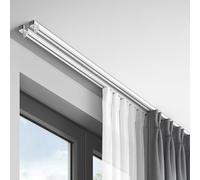 Binario per tende a soffitto a doppia fila, binari scorrevoli in alluminio per tende con binari telescopici, doppia rotaia per tende, camera da letto, divisorio per stanze(1.45~2.7m (4.8~8.9ft))