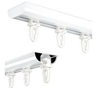 Binario Per Tende A Soffitto A Onde, Bastone Binari per Tende Bianco Controsoffitto Set per Binari per Tende, Ultrasottile Palo Della Tenda per Finestra/Doccia/partizione(340cm(11.2ft),145mm)