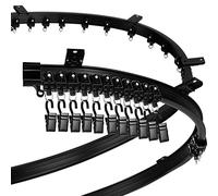 Binario per Tende a Soffitto Curvo Staffe Pieghevole per Binario per Tende Letto a Castello Divisorio per Finestre Flessibile Dritto (Nero, 8 m/ 26 ft)