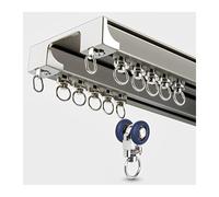 Binario Per Tende A Soffitto In Alluminio, Doppio Fil Silenzioso, Sistem Divisorio Per Camera Da Letto, Ufficio E Ospedale, Kit Con Accessori, Installazione Facile(B champagne,2.4M/7.8ft/2*120CM)