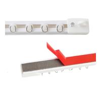 Binario per tende autoadesivo, montaggio a soffitto, 4 x 40 cm, senza fori, per soffitto/parete, autoadesivo, senza fori, per camper, docce e armadi