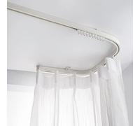Binario per Tende Curvo Bianco, Divisorio Pieghevole per Montaggio a Parete a Soffitto per Impieghi Pesanti, Sistema di Guide Flessibili per la Privacy, Letto a Castello, Doccia, C