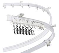 Binario per tende da soffitto curvo, supporto flessibile per binario, letto a castello, finestra a bovindo, divisorio flessibile dritto (bianco, 3 m/9,8 Ft)
